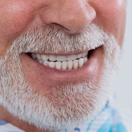 an older man's smile